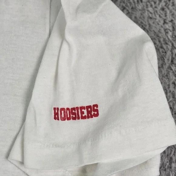 Vintage Indiana Hoosiers Shirt Mens XL White NCAA Basketball Jerzees 90s Tee - Picture 6 of 12